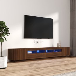  Zestaw 3 szafek TV z oświetleniem LED, brązowy dąb Lumarko!