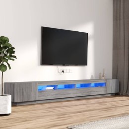  Zestaw 3 szafek TV z oświetleniem LED, szary dąb sonoma Lumarko!