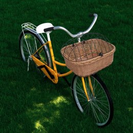  Kosz rowerowy z pokrywą, na kierownicę, 50x45x35 cm, naturalny Lumarko!