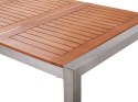  Zestaw ogrodowy stół drewniany eukaliptus i 6 krzeseł białych GROSSETO Lumarko!