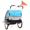  Rowerowa przyczepka dla dzieci/wózek 2-w-1, niebiesko-szary Lumarko!