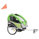  Rowerowa przyczepka dla dzieci/wózek 2-w-1, zielono-szara Lumarko!