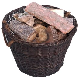  3-cz. zestaw koszyki na drewno, sztaplowane, brązowa wiklina Lumarko!