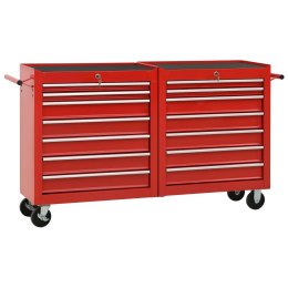  Wózek narzędziowy z 14 szufladami, stalowy, czerwony Lumarko!
