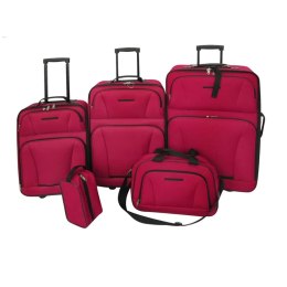  Zestaw walizek podróżnych, 5 elementów, kolor czerwony Lumarko!