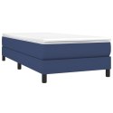  Łóżko kontynentalne, niebieskie, obite tkaniną, 90x200 cm Lumarko!
