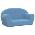  2-os. sofa dla dzieci, niebieska, miękki plusz Lumarko!