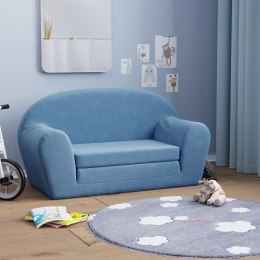  2-os. sofa dla dzieci, niebieska, miękki plusz Lumarko!