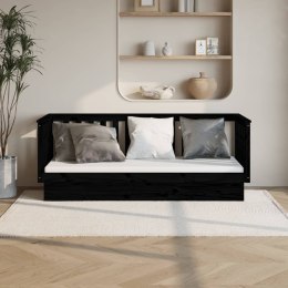  Łóżko dzienne, czarne, 75x190 cm, lite drewno sosnowe Lumarko!
