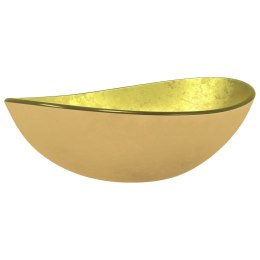 Umywalka ze szkła hartowanego, 54,5x35x15,5 cm, złota Lumarko!