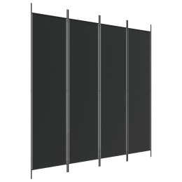  Parawan 4-panelowy, czarny, 200x200 cm, tkanina Lumarko!