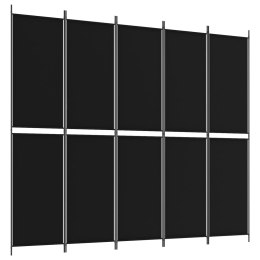  Parawan 5-panelowy, czarny, 250x220 cm, tkanina Lumarko!