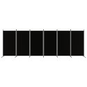  Parawan 6-panelowy, czarny, 520x180 cm, tkanina Lumarko!