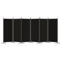  Parawan 6-panelowy, czarny, 520x180 cm, tkanina Lumarko!