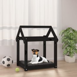  Legowisko dla psa, czarne, 61x50x70 cm, lite drewno sosnowe Lumarko!