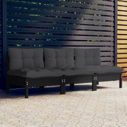  3-osobowa sofa ogrodowa z antracytowymi poduszkami, sosnowa Lumarko!