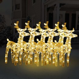  Świąteczne renifery, 6 szt., 240 ciepłych białych LED, akryl Lumarko!