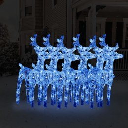  Świąteczne renifery, 6 szt., 240 niebieskich LED, akryl Lumarko!