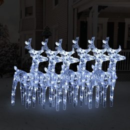  Świąteczne renifery, 6 szt., 240 zimnych białych LED, akryl Lumarko!