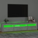  Szafka pod TV z oświetleniem LED, szarość betonu, 195x35x40 cm Lumarko!