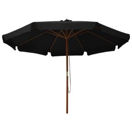  Parasol ogrodowy na drewnianym słupku, 330 cm, czarny Lumarko!