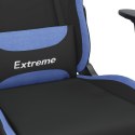  Fotel gamingowy z podnóżkiem, czarno-niebieski, tkanina Lumarko!