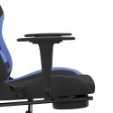  Fotel gamingowy z podnóżkiem, czarno-niebieski, tkanina Lumarko!