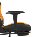  Fotel gamingowy z podnóżkiem, czarno-pomarańczowy, tkanina Lumarko!
