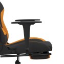  Fotel gamingowy z podnóżkiem, czarno-pomarańczowy, tkanina Lumarko!