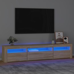  Szafka pod TV z oświetleniem LED, dąb sonoma, 195x35x40 cm Lumarko!