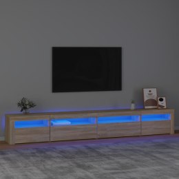  Szafka pod TV z oświetleniem LED, dąb sonoma, 270x35x40 cm Lumarko!