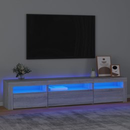  Szafka pod TV z oświetleniem LED, szary dąb sonoma,195x35x40 cm Lumarko!