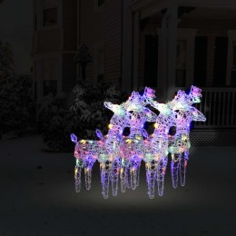  Świąteczne renifery, 4 szt., 160 wielokolorowych LED, akryl Lumarko!
