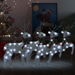  Świąteczne renifery, 4 szt., 80 srebrnych LED Lumarko!