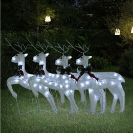  Świąteczne renifery, 4 szt., 80 białych LED Lumarko!
