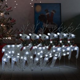 Świąteczne renifery, 6 szt., 120 srebrnych LED Lumarko!