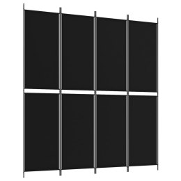  Parawan 4-panelowy, czarny, 200x220 cm, tkanina Lumarko!