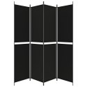  Parawan 4-panelowy, czarny, 200x220 cm, tkanina Lumarko!