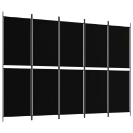  Parawan 5-panelowy, czarny, 250 x 180 cm, tkanina Lumarko!
