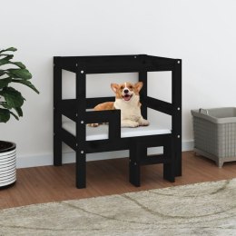  Legowisko dla psa, czarne, 55,5x53,5x60 cm, lite drewno sosnowe Lumarko!