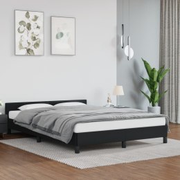  Rama łóżka z zagłówkiem, czarna, 140x200 cm, sztuczną skórą Lumarko!