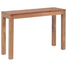  Stolik konsola z litego drewna tekowego, naturalny, 110x35x76cm Lumarko!