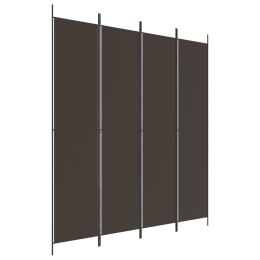  Parawan 4-panelowy, brązowy, 200x220 cm, tkanina Lumarko!