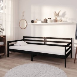  Łóżko dzienne z materacem, 90x200 cm, czarne, drewno sosnowe Lumarko!