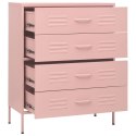  Szafka z szufladami, różowa, 80x35x101,5 cm, stalowa Lumarko!