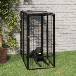  Kojec dla psa, 6 paneli, czarny, 50x100 cm, stalowy Lumarko!