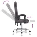  Rozkładane, masujące krzesło biurowe, szare, sztuczna skóra Lumarko!