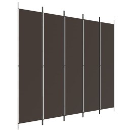  Parawan 5-panelowy, brązowy, 250x220 cm, tkanina Lumarko!