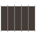  Parawan 5-panelowy, brązowy, 250x200 cm, tkanina Lumarko!