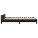  Rama łóżka z zagłówkiem, czarna, 140x190 cm, aksamitna Lumarko!